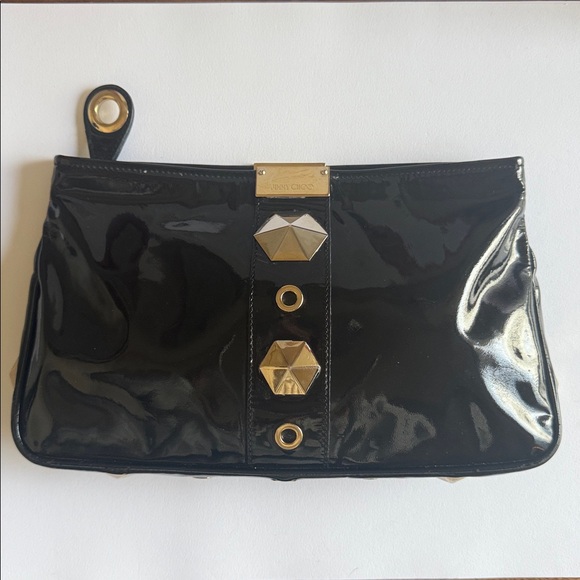 Jimmy Choo Black Patent Leather Clutch - Picture 9 of 9